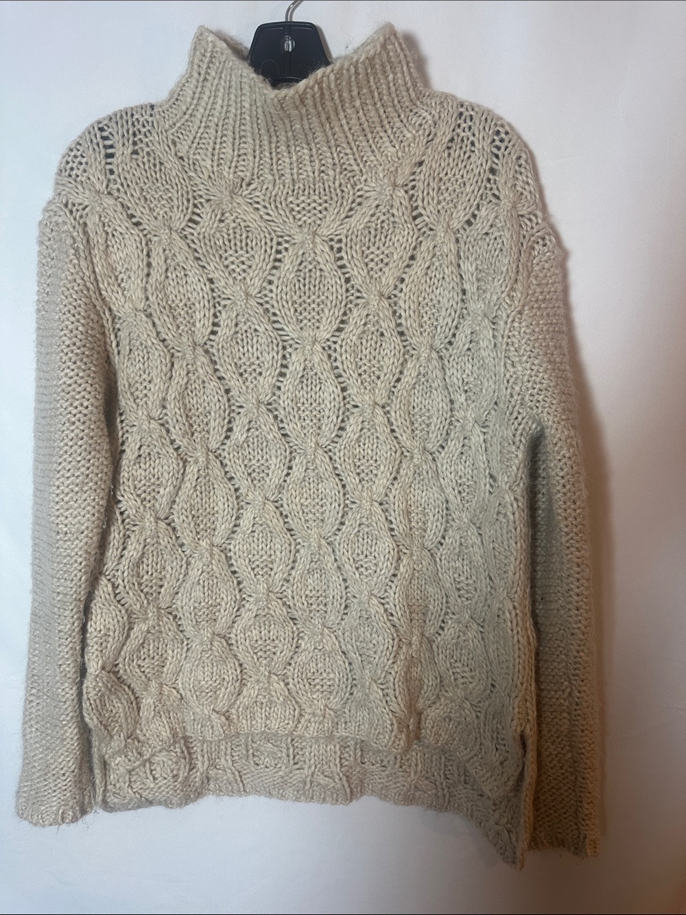 H&M Beige Cable Knit Turtleneck Sweater
